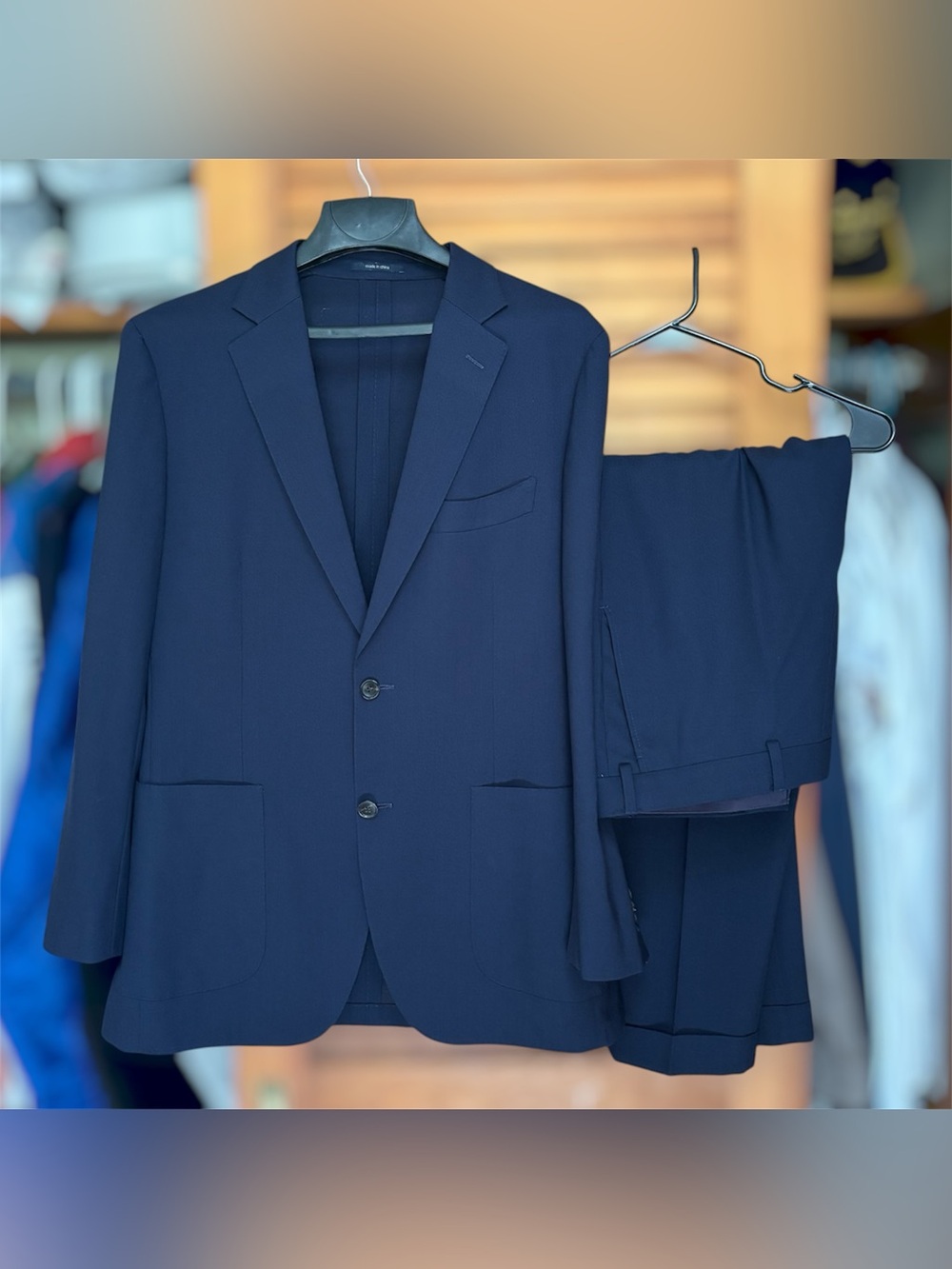 Suitsupply Havana Traveller Lanificio Navy Wool Blazer Jacket + Pants 40R Italy